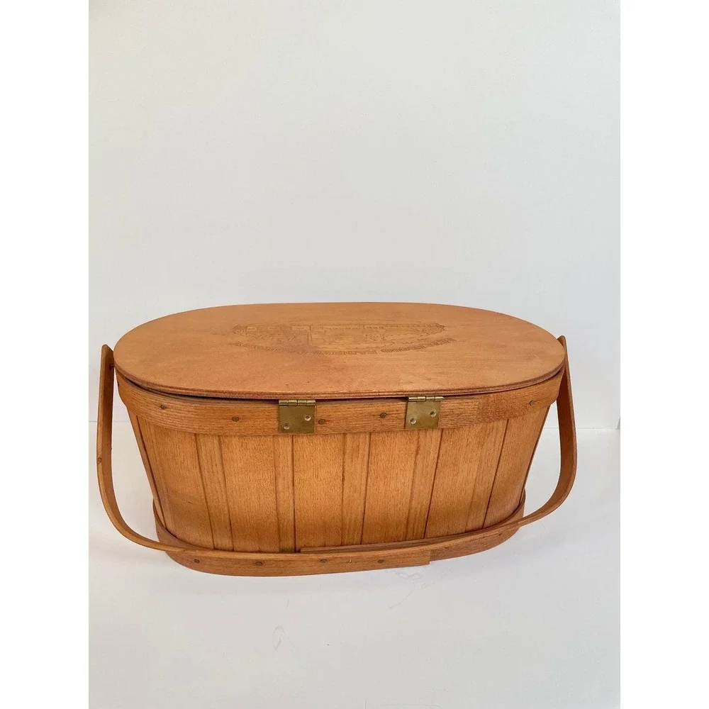Peterboro Basket Co Picket Fence Limited Edition Wood‎ Basket USA SIGNED RARE